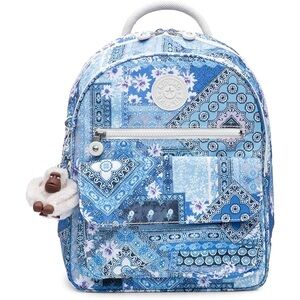 Kipling Rose Small Blue Patterned Backpack